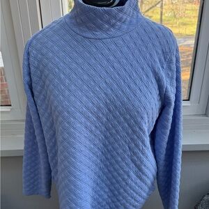J. Crew Periwinkle Blue Quilted Turtleneck Sweatshirt NWT Size XL